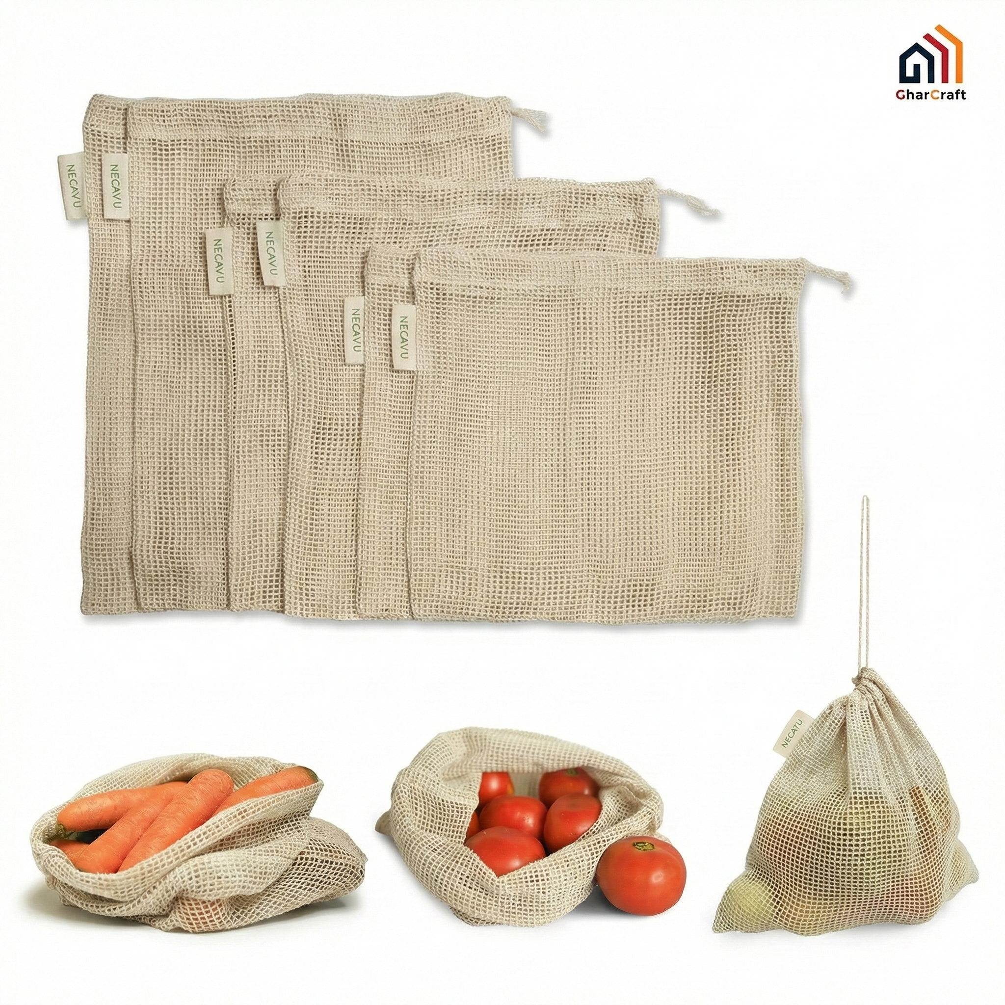 Natural Cotton Vegetables Bags For Fridge Storage - Image 8