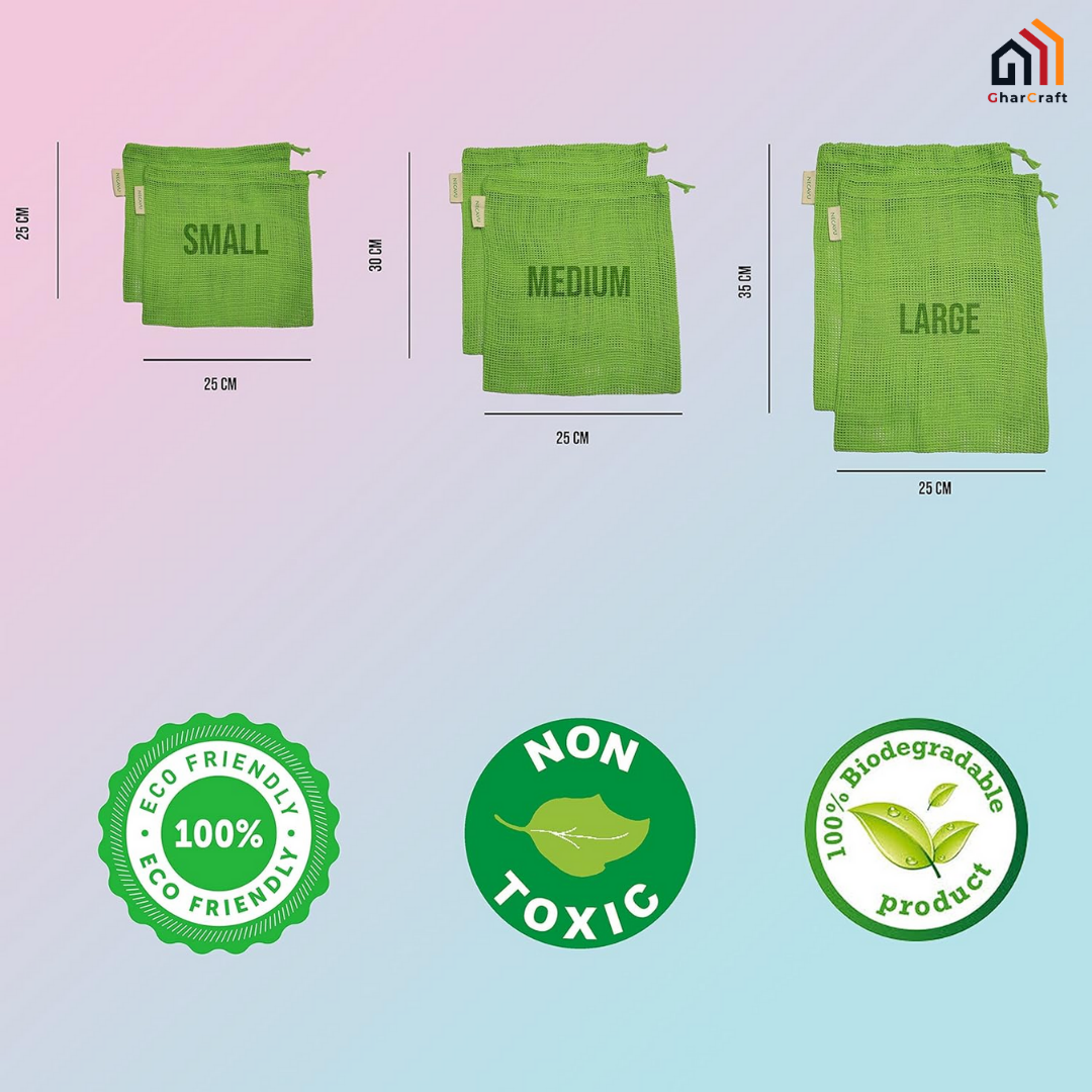 Natural Cotton Vegetables Bags For Fridge Storage - Image 2