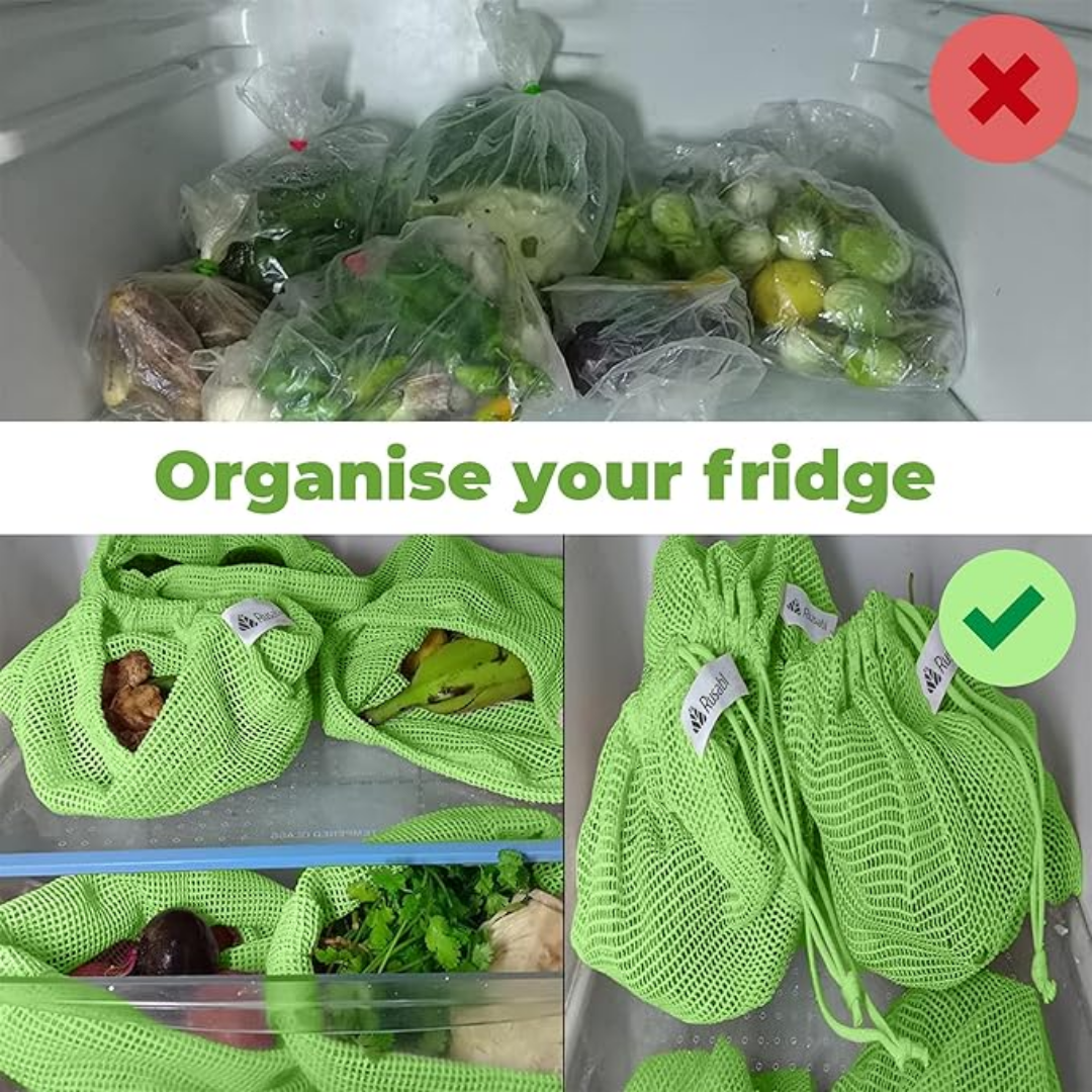 Natural Cotton Vegetables Bags For Fridge Storage - Image 4