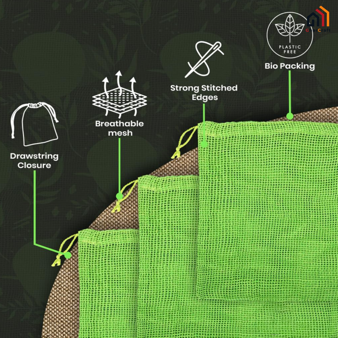 Natural Cotton Vegetables Bags For Fridge Storage - Image 6
