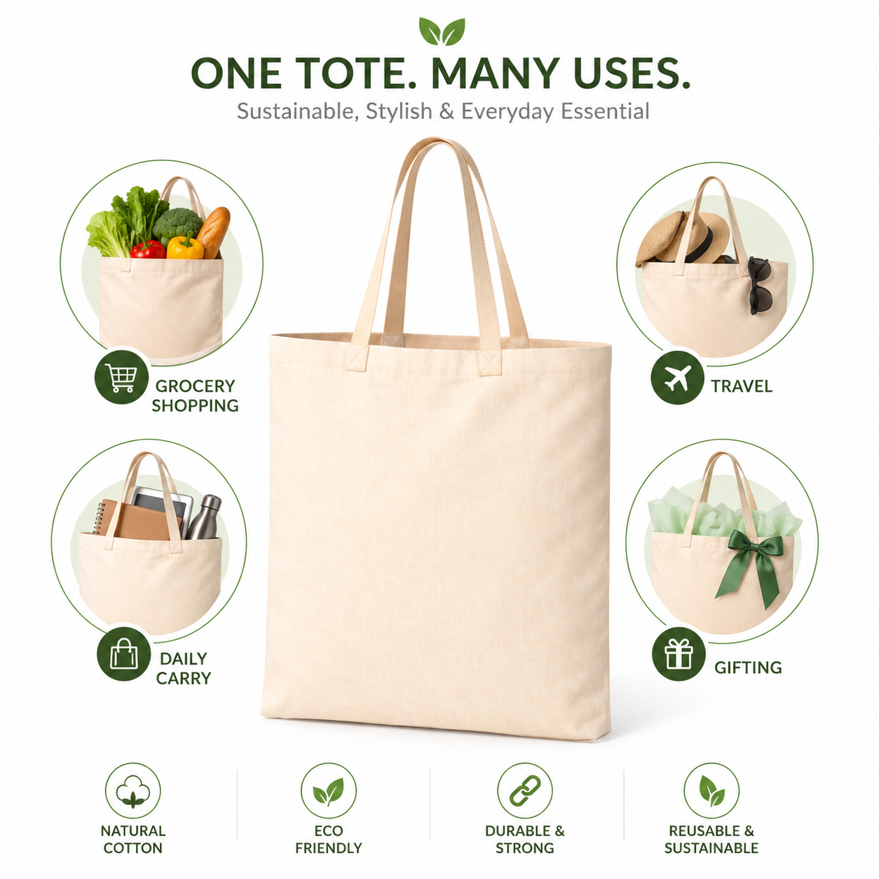 18x22 Inch Cotton Tote Bag | 150 GSM - Image 2