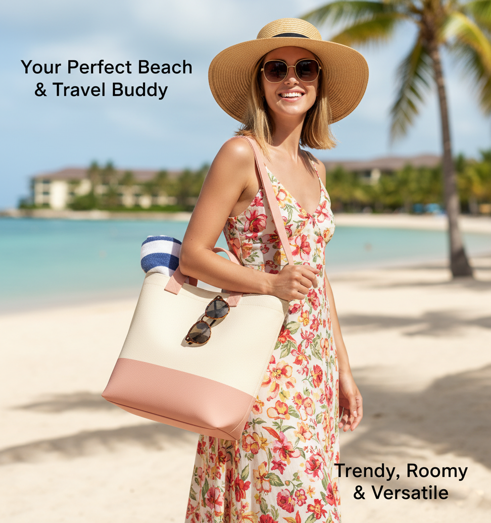 13"x15" Light Pink & Beige Tote Bag | 330 GSM - Image 6